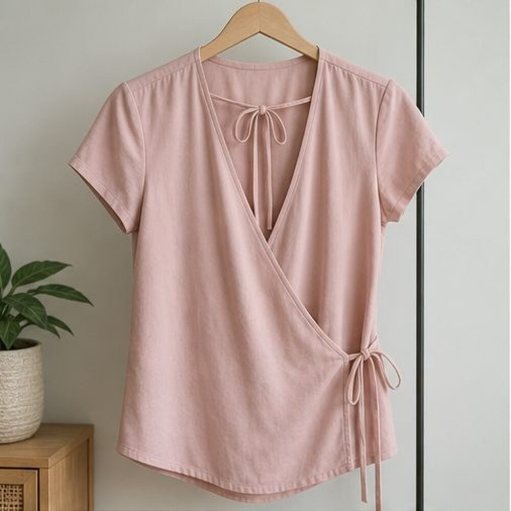 Blush Tie Neck Blouse